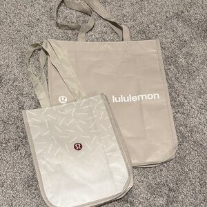 lululemon athletica Beige and Light Gray Tote Bags